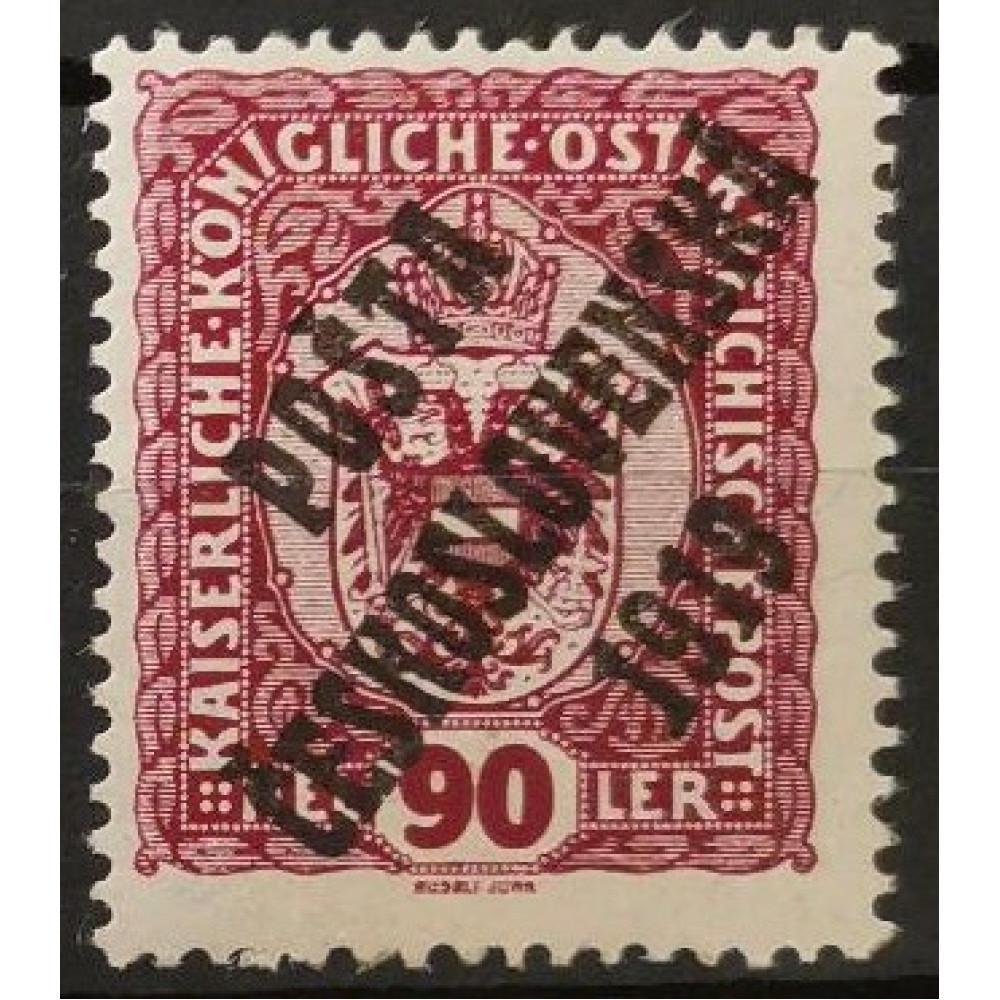 Sello Checoslovaquia PČ 1919, 90h, Pof.46, MH*