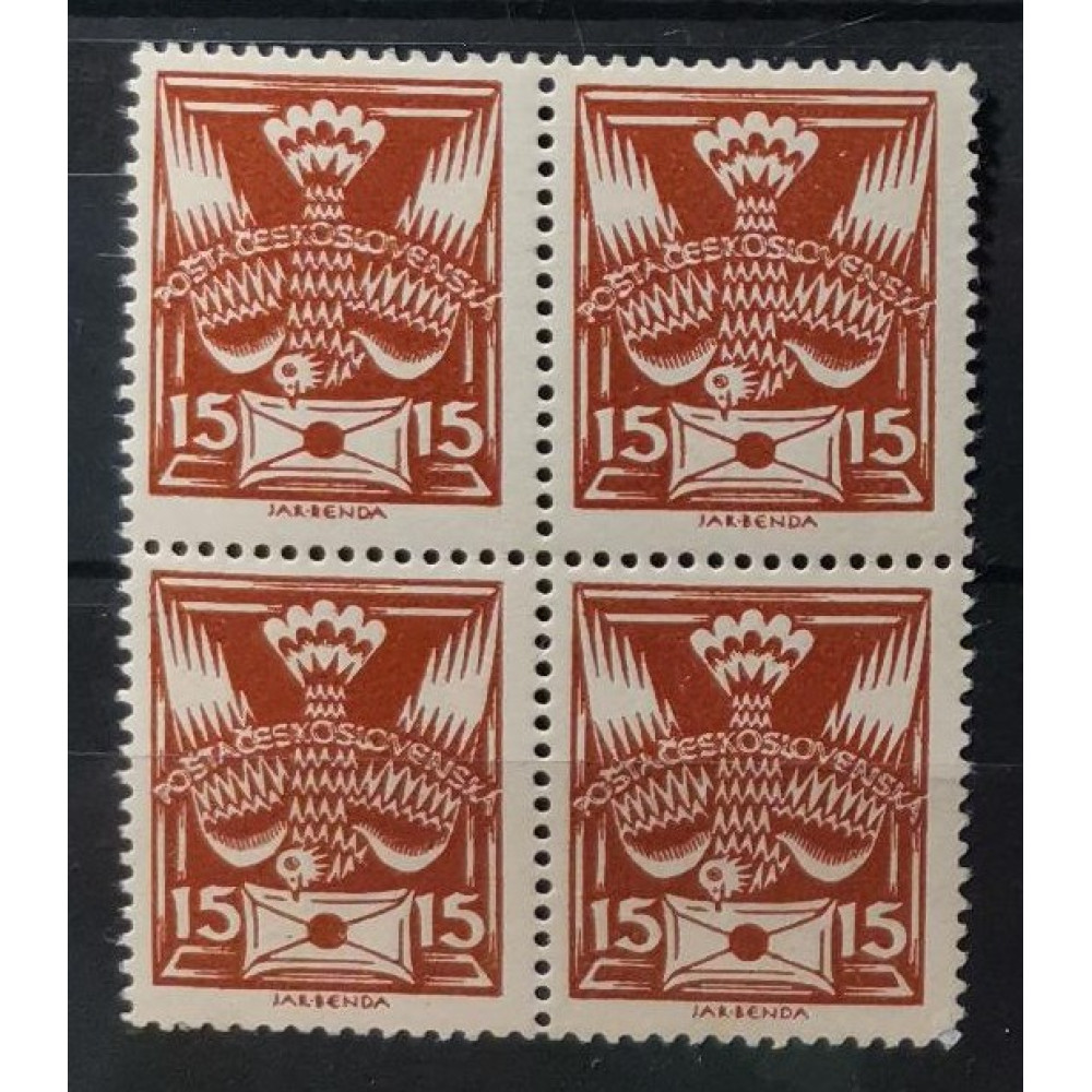 Viererblock Tschechoslowakie, 15h, Pof.147, MNH**