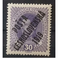 Známka ČSR PČ 1919, 30h, Pof.41**, II. typ přetisku 