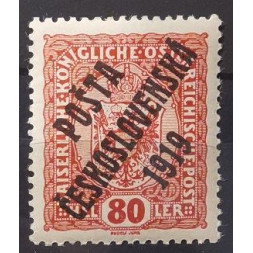Briefmarke Tschechoslowakie PČ 1919, 80h, Pof.45, MH* 