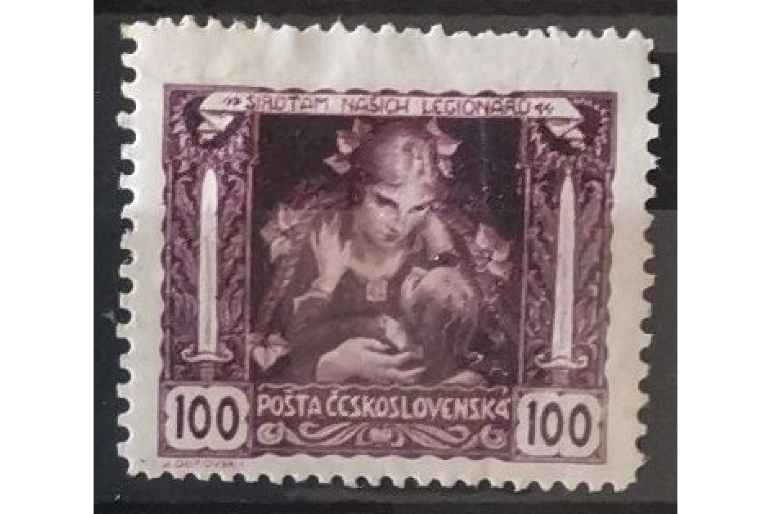 Známka ČSR, 100h, Pof.31*, B 13 3/4: 11 1/2