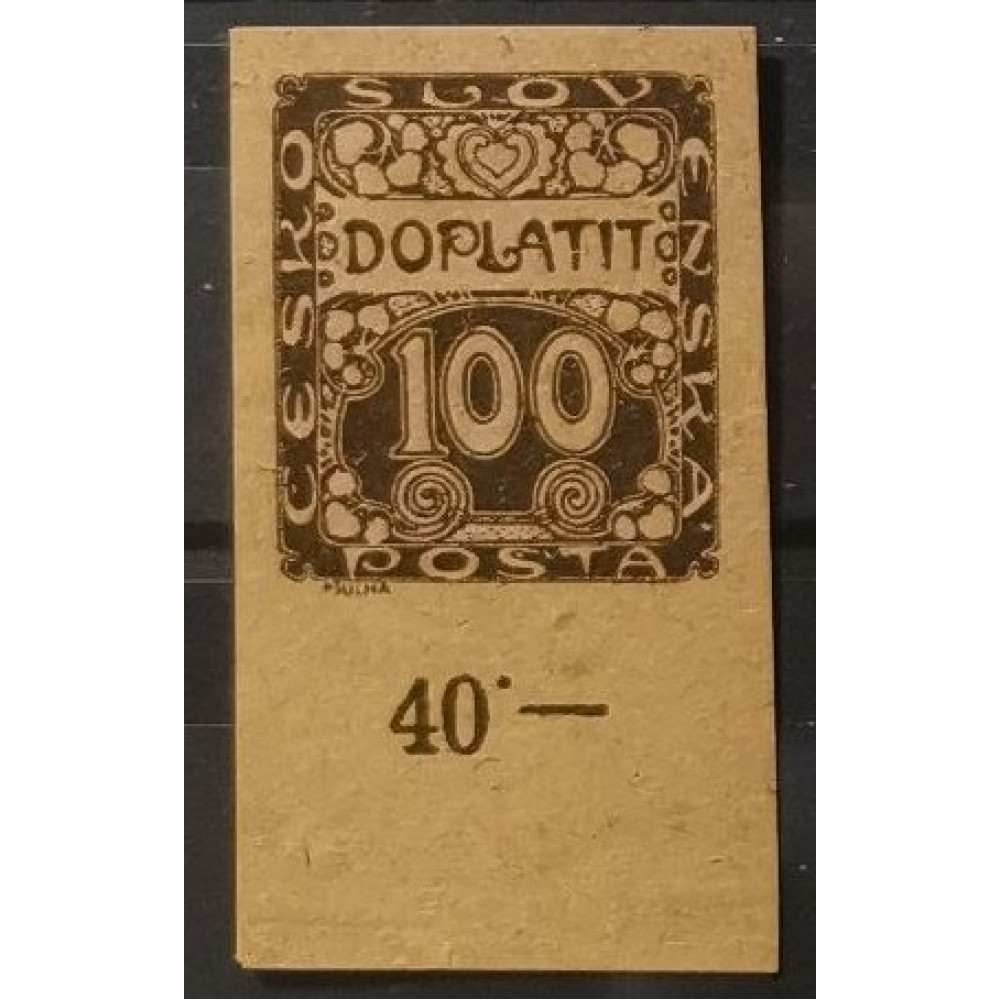 Probedrucke Tschechoslowakie, 100h, Pof.DL9, MH* 