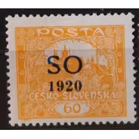 Selo Tchecoslováquia, 60h, Pof.SO14, MH*, C 11 3/4