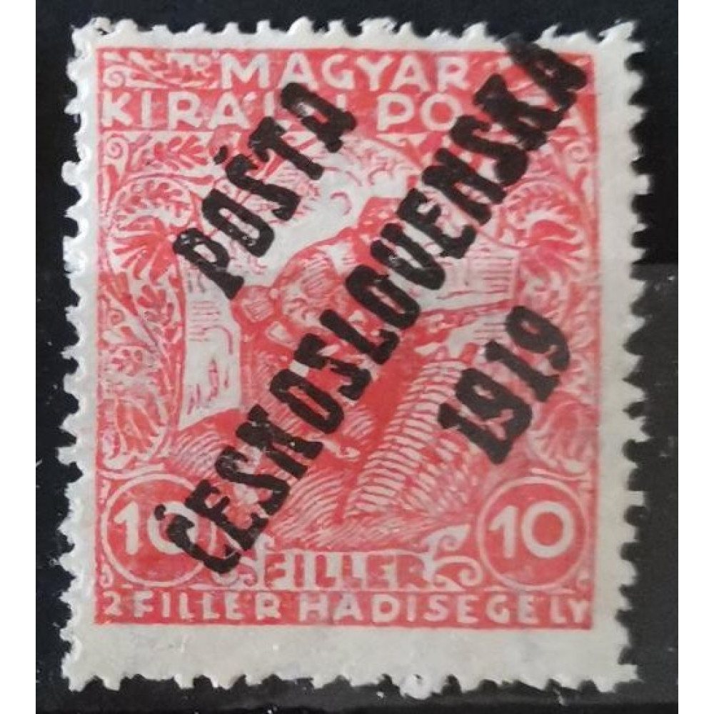 Sello Checoslovaquia PČ 1919, 10+2f, Pof.96, MH*
