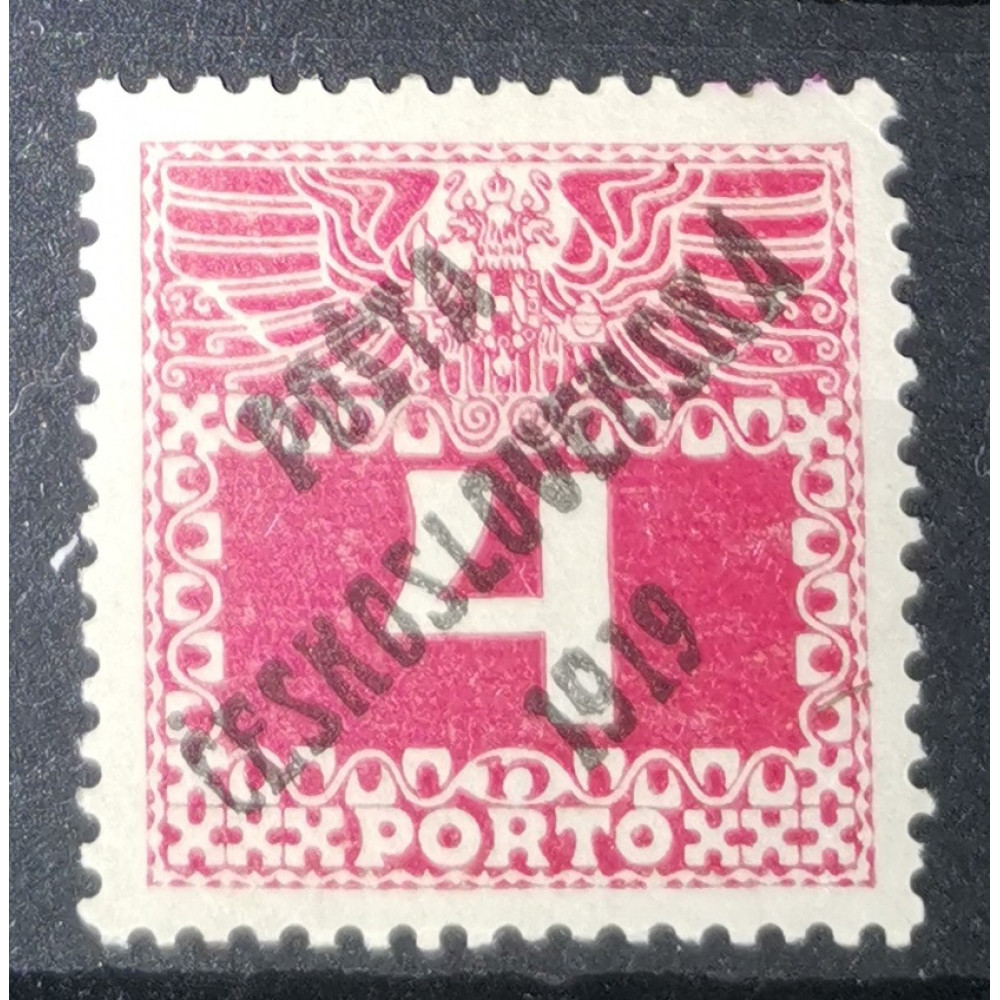 Sello Checoslovaquia PČ 1919, 4h, Pof.66, MH*
