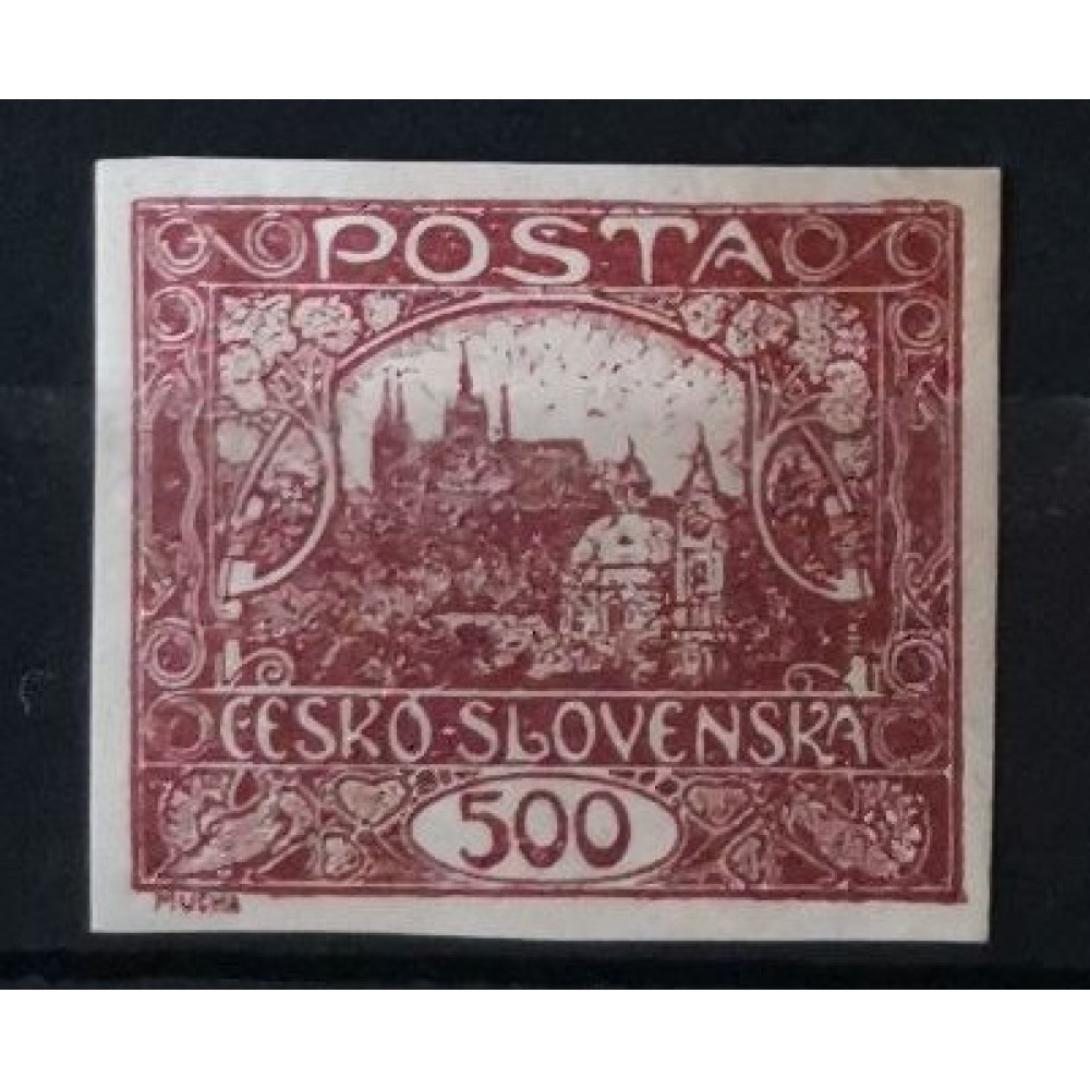 Sello Checoslovaquia, 500h, Pof.25, MH* 