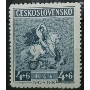 1. výročí Květnového povstání - 4 + 6 Kčs šedomodrá