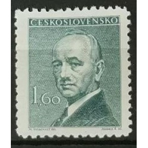 Edvard Beneš - 1,60 Kčs tmavozelená