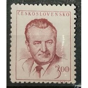 Klement Gottwald - 3 Kčs karmínová