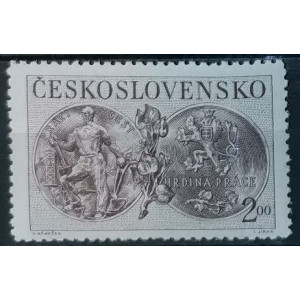 5. výročí osvobození (1. část) - Ruba líc medaile hrdiny práce