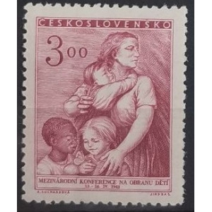 Mezinárodní konference na obranu dětí - 3 Kčs fialovočervená