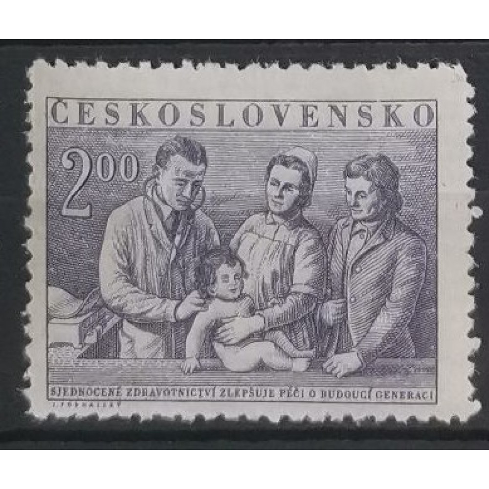 Briefmarke Tschechoslowakie, 2 Kčs, Mi.747, MH* 