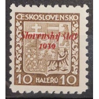 Sello Eslovaquia, 10H, Mi.3, MH* 