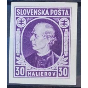 1939 – A. Hlinka – Slovenská pošta – II. (bez průsvitky)