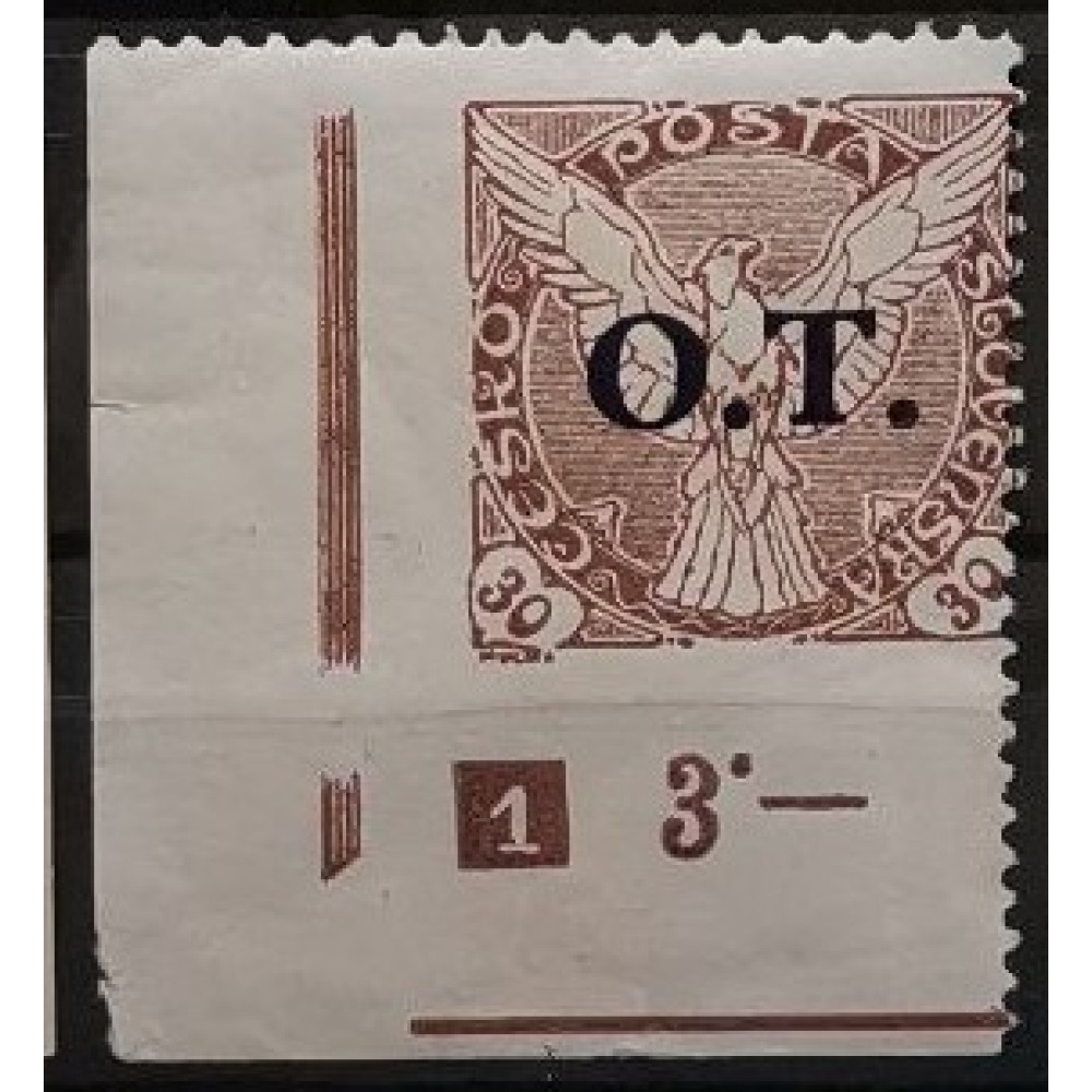 Briefmarken mit Kennzeichen Tschechoslowakie, 30h, Mi.328, MH* 