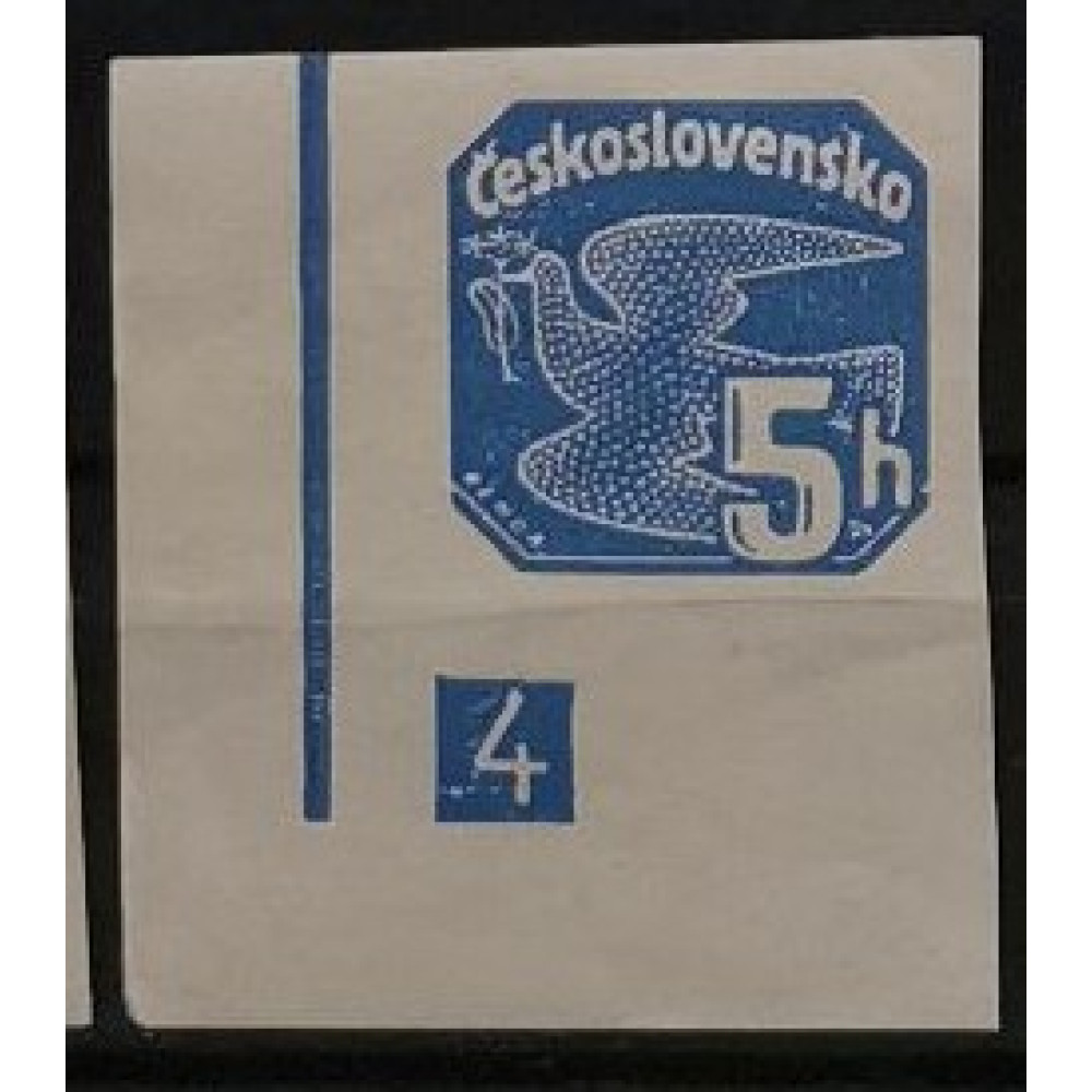 Sello con número de plancha Checoslovaquia, 5h, Mi.365, MNH** 