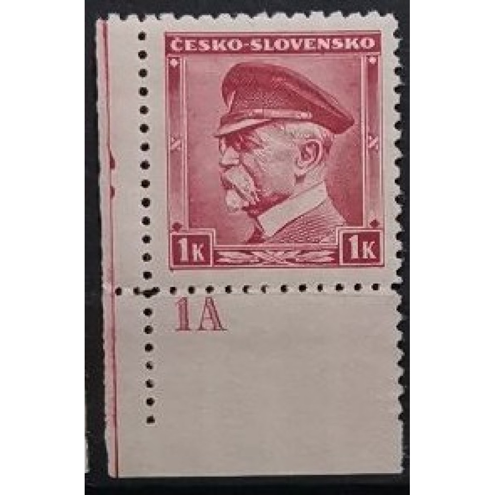 Selo com número de chapa Tchecoslováquia, 1 K, Mi.406, MNH** 