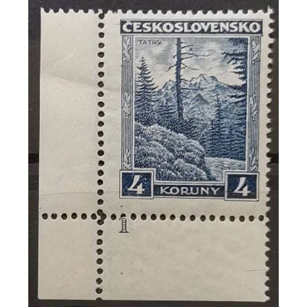 Briefmarken mit Kennzeichen Tschechoslowakie, 4 Kč, Mi.292, MH* 
