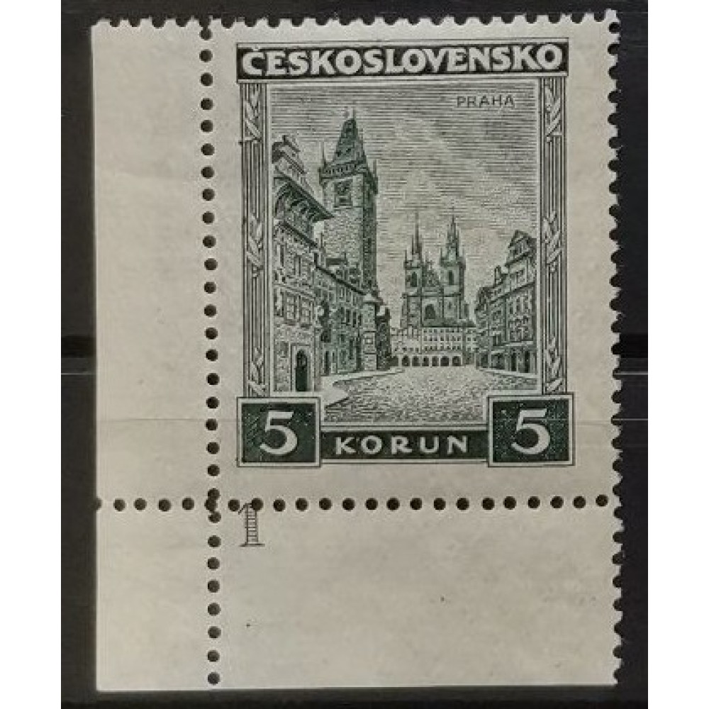 Briefmarken mit Kennzeichen Tschechoslowakie, 5 Kč, Mi.293, MH* 
