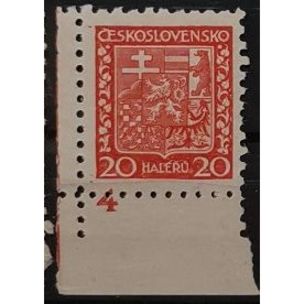 Briefmarken mit Kennzeichen Tschechoslowakie, 20h, Mi.279A, MNH** 