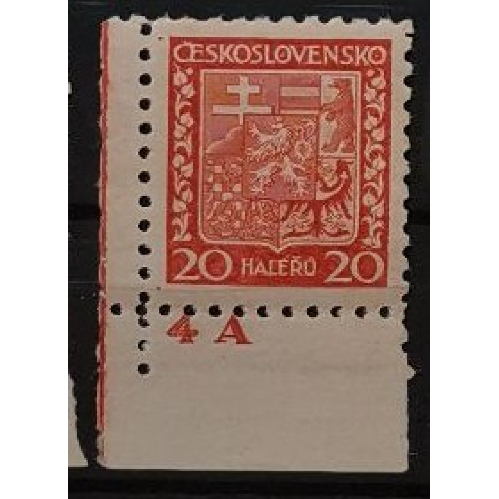 Briefmarken mit Kennzeichen Tschechoslowakie, 20h, Mi.279A, MH* 