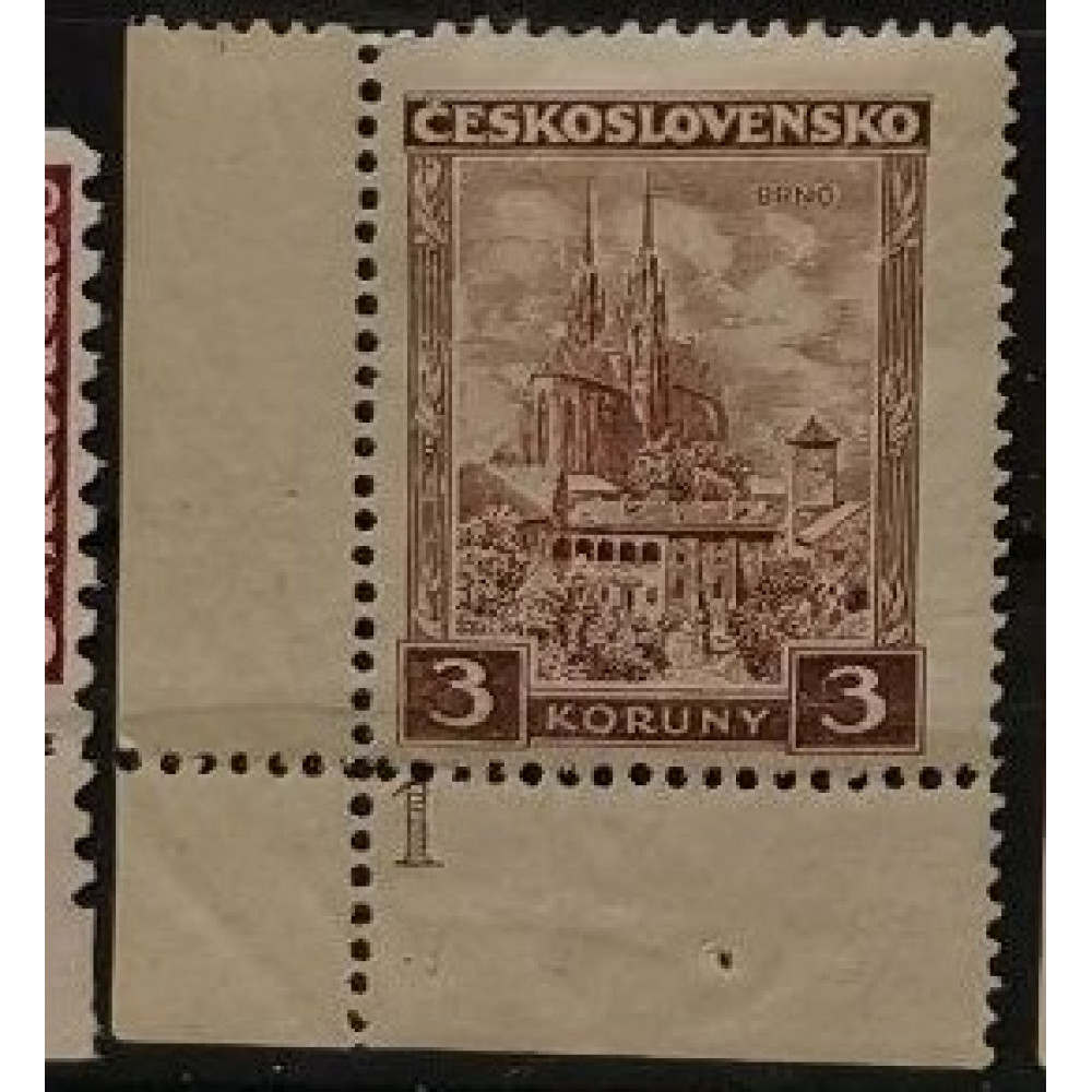 Briefmarken mit Kennzeichen Tschechoslowakie, 3 Kč, Mi.291, MH* 
