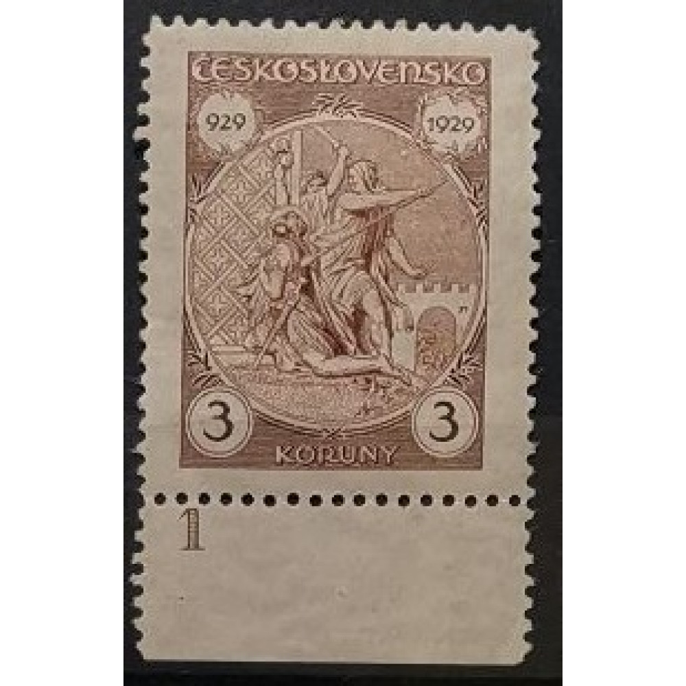 Briefmarken mit Kennzeichen Tschechoslowakie, 3 Kč, Mi.286, MH* 