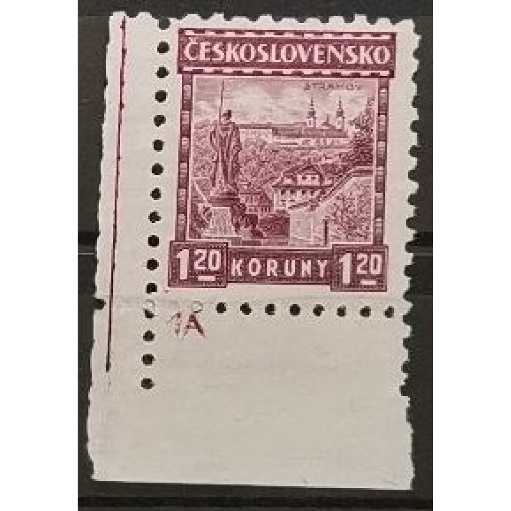 Stamps with plate numbers Czechoslovakia, 1,20 Kč, Mi.260, MNH** 