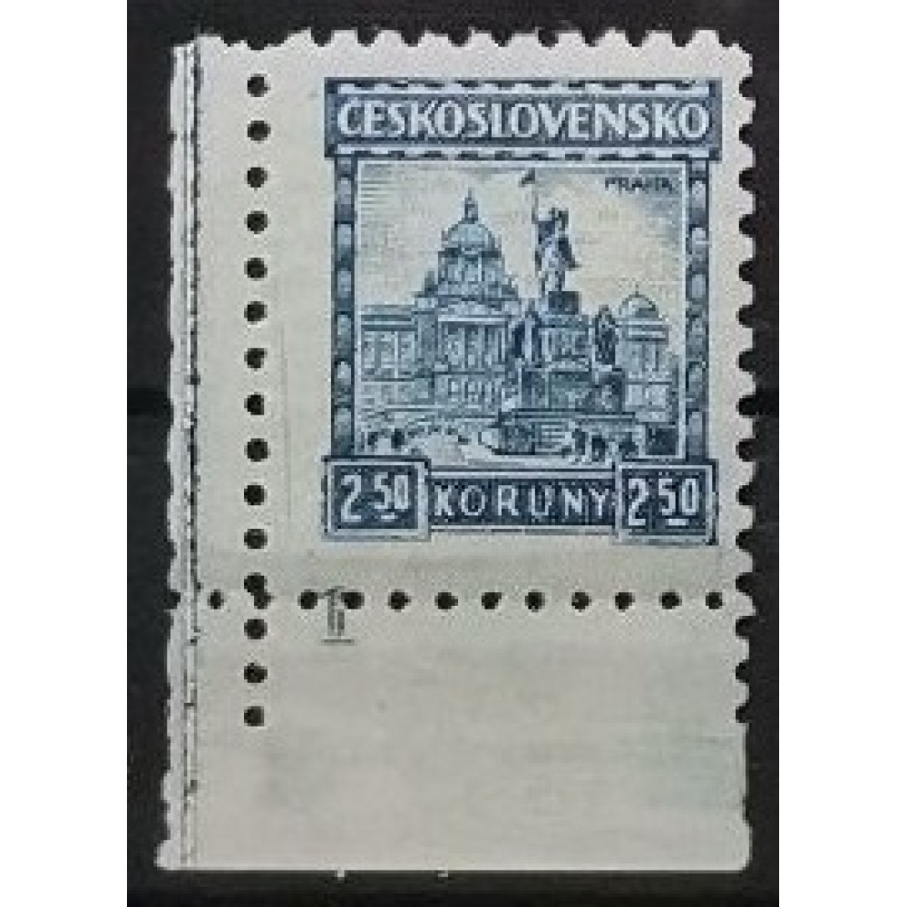 Sello con número de plancha Checoslovaquia, 2,50 Kč, Mi.289, MNH** 