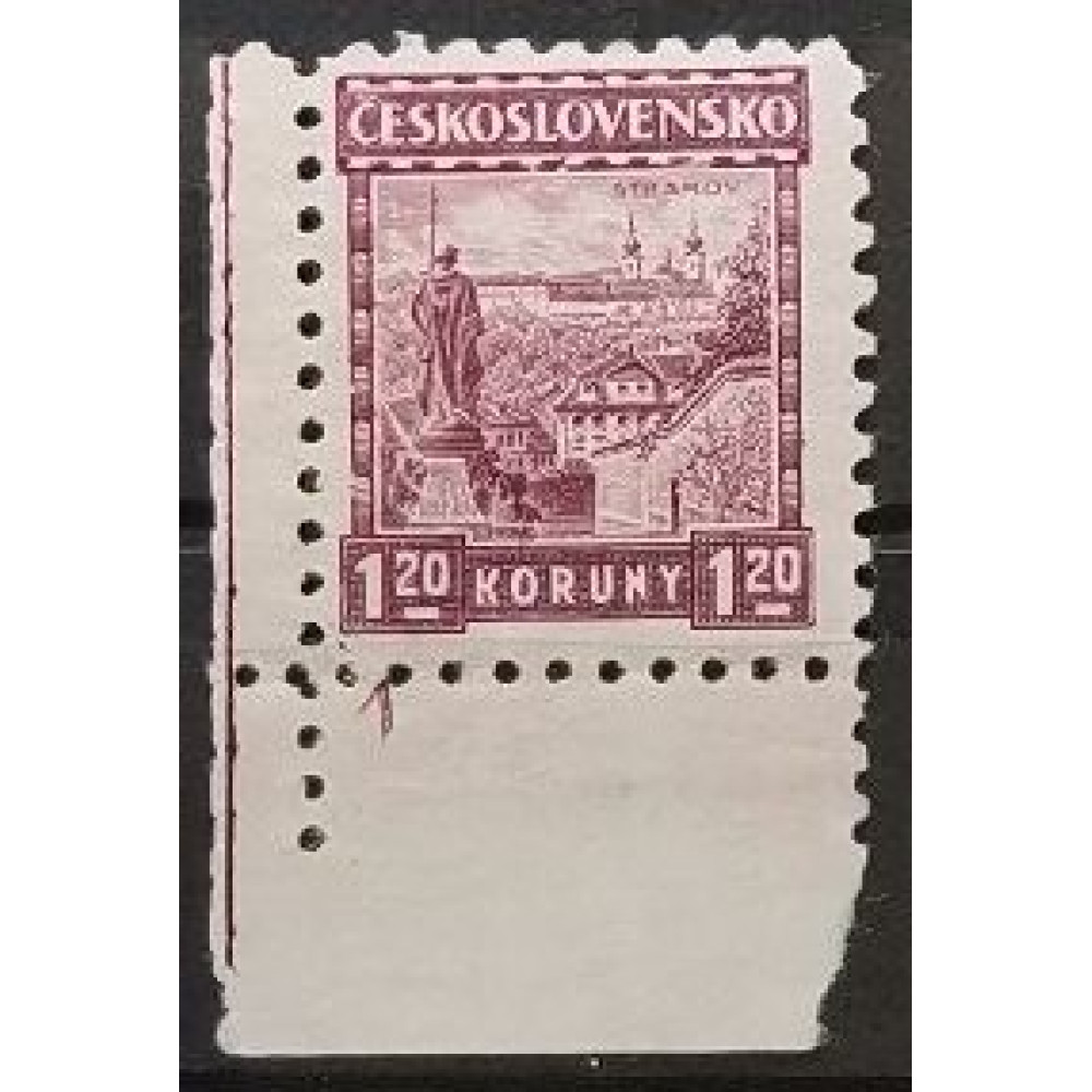 Stamps with plate numbers Czechoslovakia, 1,20 Kč, Mi.260, MNH** 