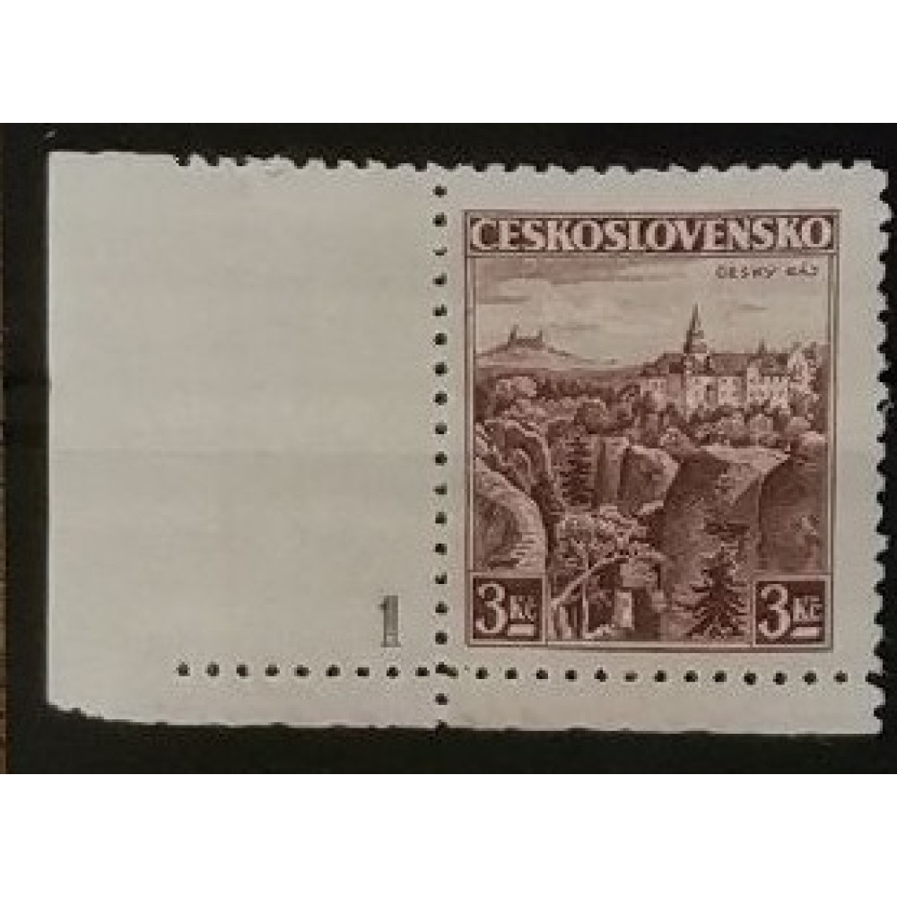 Stamps with plate numbers Czechoslovakia, 3 Kč, Mi.355, MNH** 