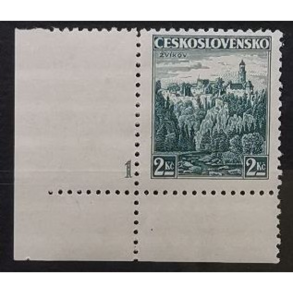 Selo com número de chapa Tchecoslováquia, 2 Kč, Mi.353, MH* 