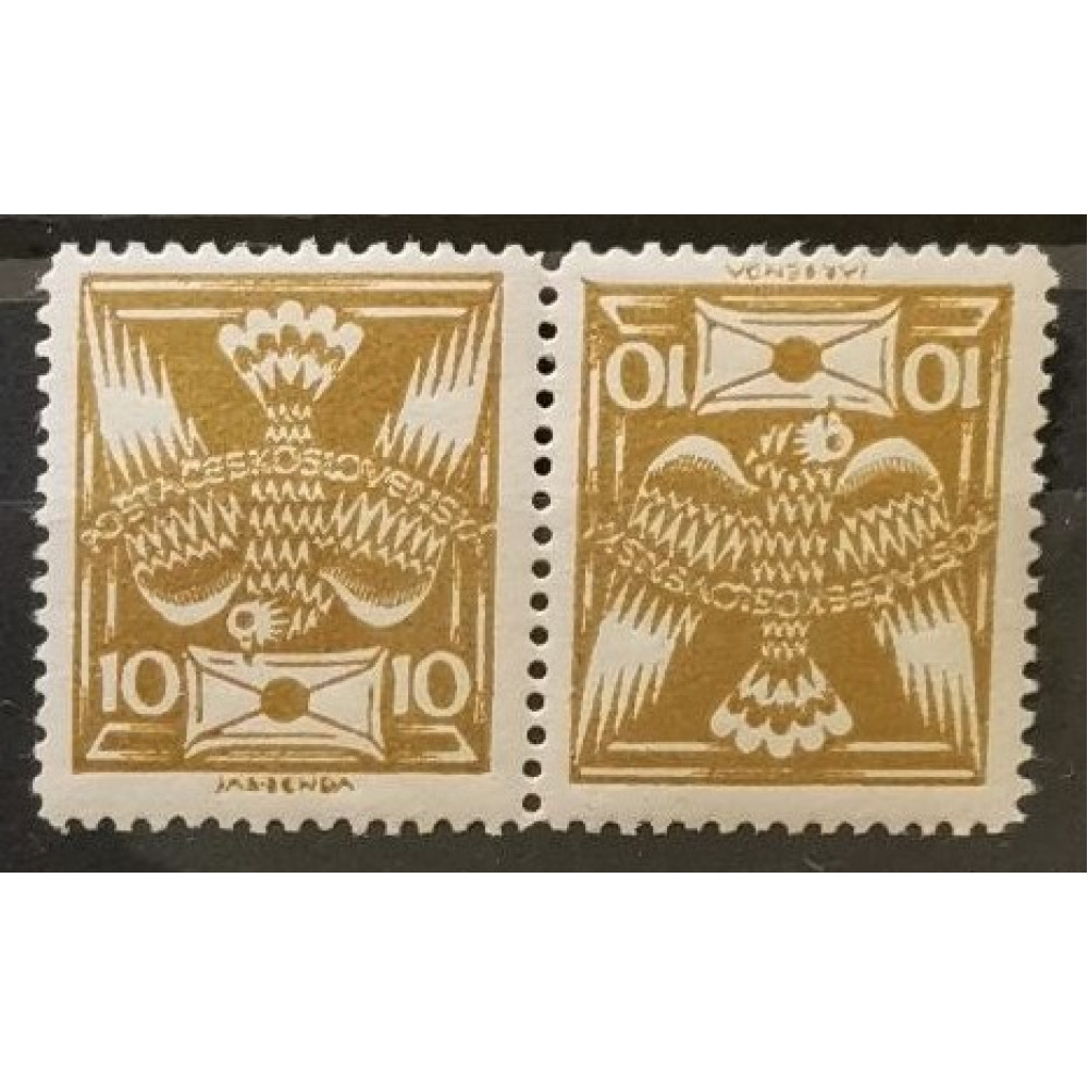 Pareja tête-bêche Checoslovaquia, 10h, Mi.165 B K, MNH** 