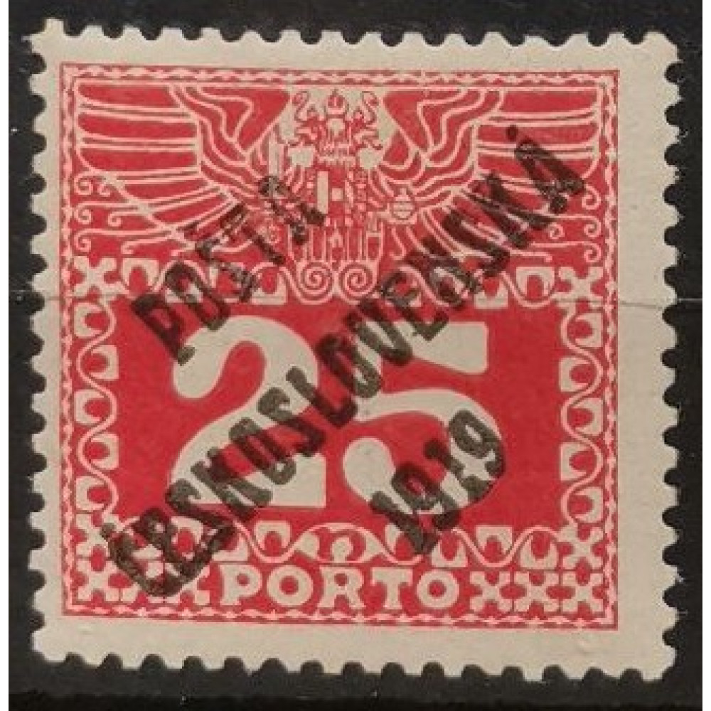 Sello Checoslovaquia PČ 1919, 25h, Mi.78, MNH** 