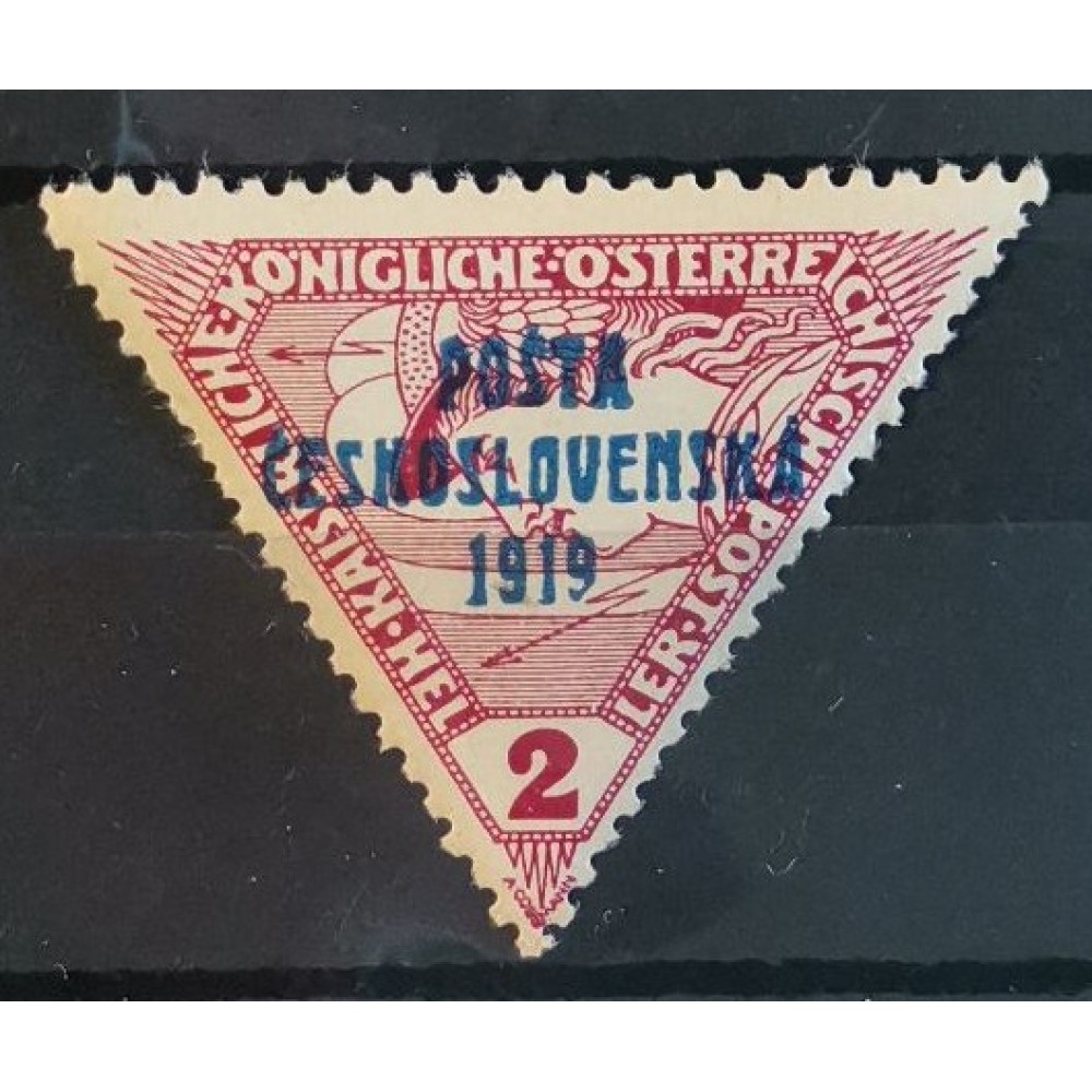 Sello Checoslovaquia PČ 1919, 2h, Mi.67, MH* 