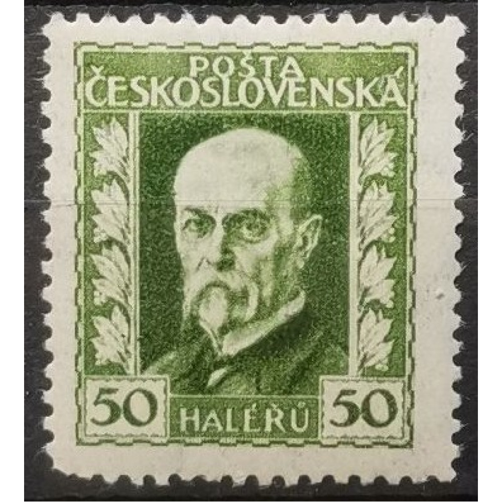 Stamp Czechoslovakia, 50h, Mi.222, MH*, zoubkování: A 13 3/4: 13 1/2