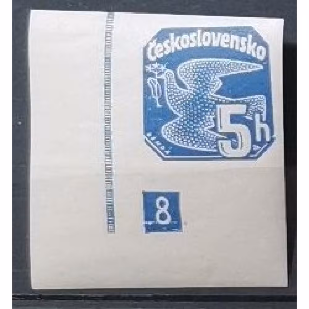 Sello con número de plancha Checoslovaquia, 5h, Mi.365, MNH** 