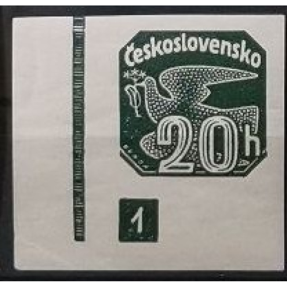 Selo com número de chapa Tchecoslováquia, 20h, Mi.370, MNH** 