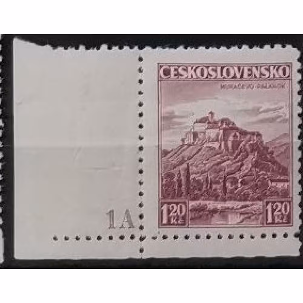 Selo com número de chapa Tchecoslováquia, 1,20 Kč, Mi.351, MH* 