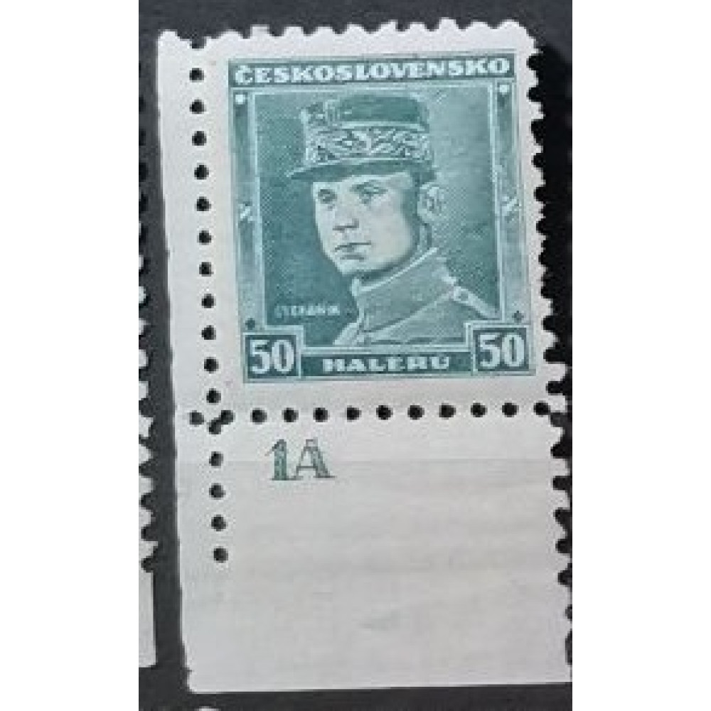Sello con número de plancha Checoslovaquia, 50h, Mi.338, MNH** 