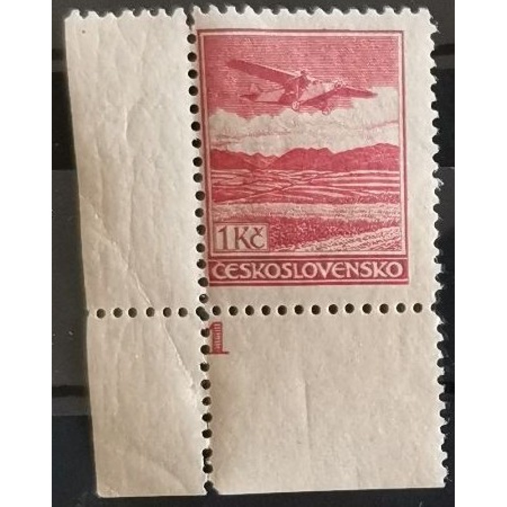 Selo com número de chapa Tchecoslováquia, 1 Kč, Mi.304, MNH** 