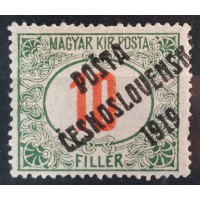 Známka ČSR PČ 1919, 10f, Pof.135*, I. typ přetisku 