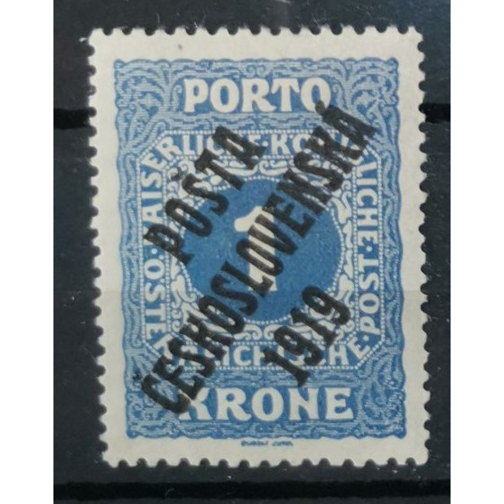 Sello Checoslovaquia PČ 1919, 1K, Mi.89, MNH** 