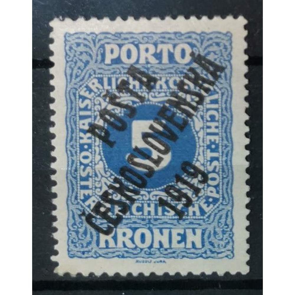 Sello Checoslovaquia PČ 1919, 5K, Mi.90, MNH** 