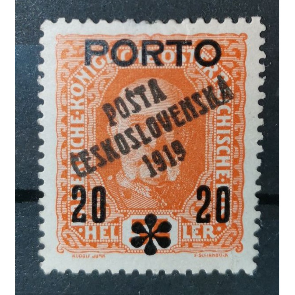 Sello Checoslovaquia PČ 1919, 20/54h, Mi.96, MH* 