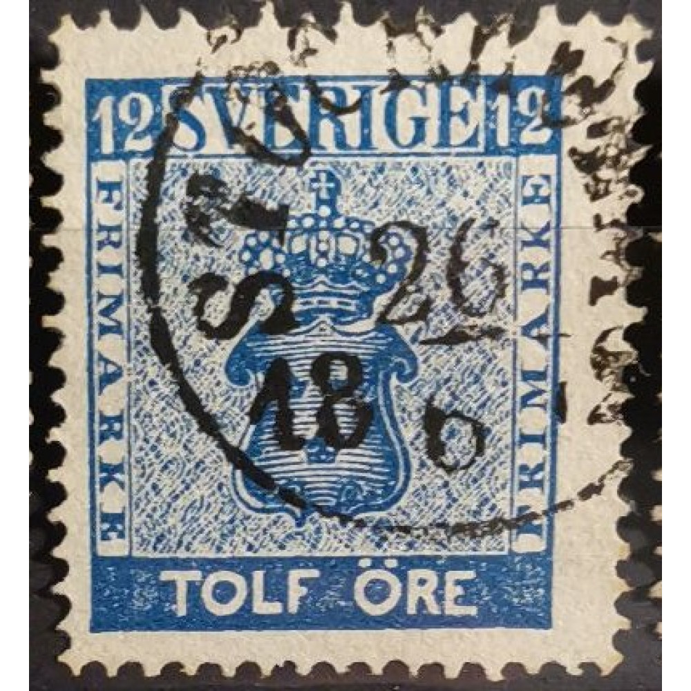 Briefmarke Schweden, 12 öre, Mi.9a, Used/# 