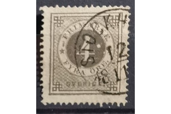 Známka Švédsko, 4 öre, Mi.18A#, zoubkování: 14