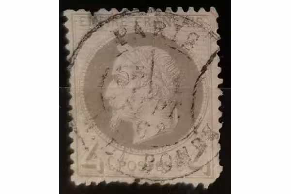 Známka Francie, 4 C, Mi.26b#, zoubkování: 14:131/2