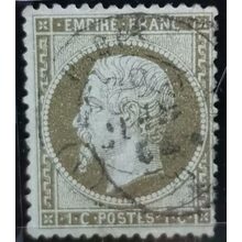 Stamp France, 1 C, Mi.18c, Used/#, zoubkování: 14:131/2
