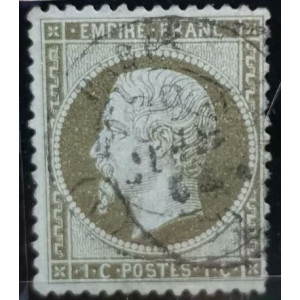 Stamp France, 1 C, Mi.18c, Used/#, zoubkování: 14:131/2